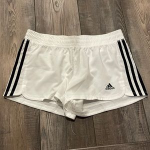 Adidas white small climalite shorts